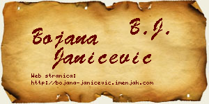 Bojana Janićević vizit kartica